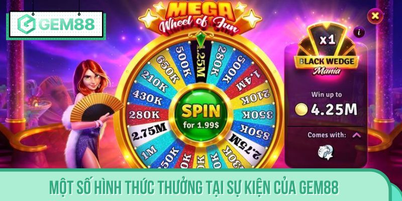 Một số hình thức thưởng tại sự kiện của GEM88